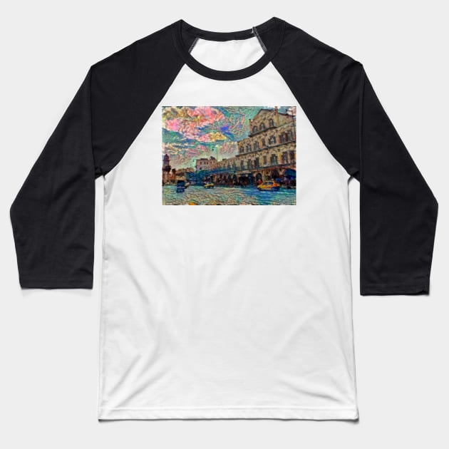 An Aleppian Facade with Street - Magi Baseball T-Shirt by Homsalgia